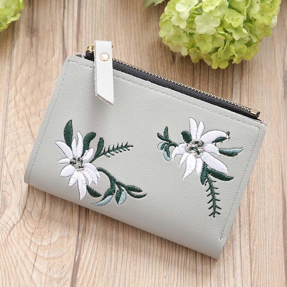 Floral Embroidery Women's Short Wallets - Image 2