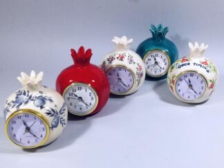 Dark Turquoise Pomegranate Clock, Table Clock, Desk Clock