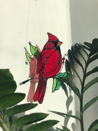 Suncatcher Bird Cardinal Red Home House Decor