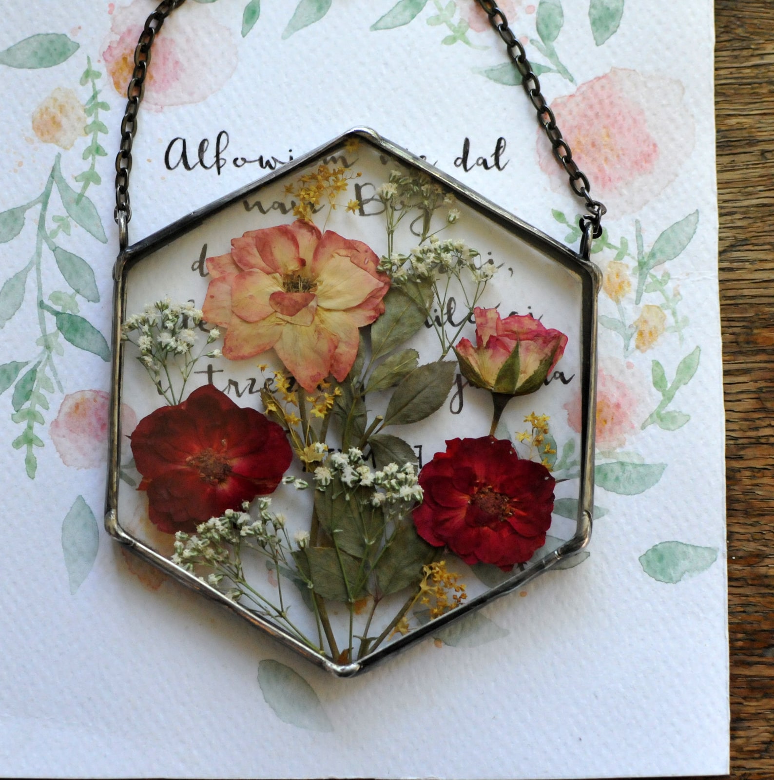 Stained Glass Frame, Pressed Flower Frame, Pressed Plant Frame - Image 2