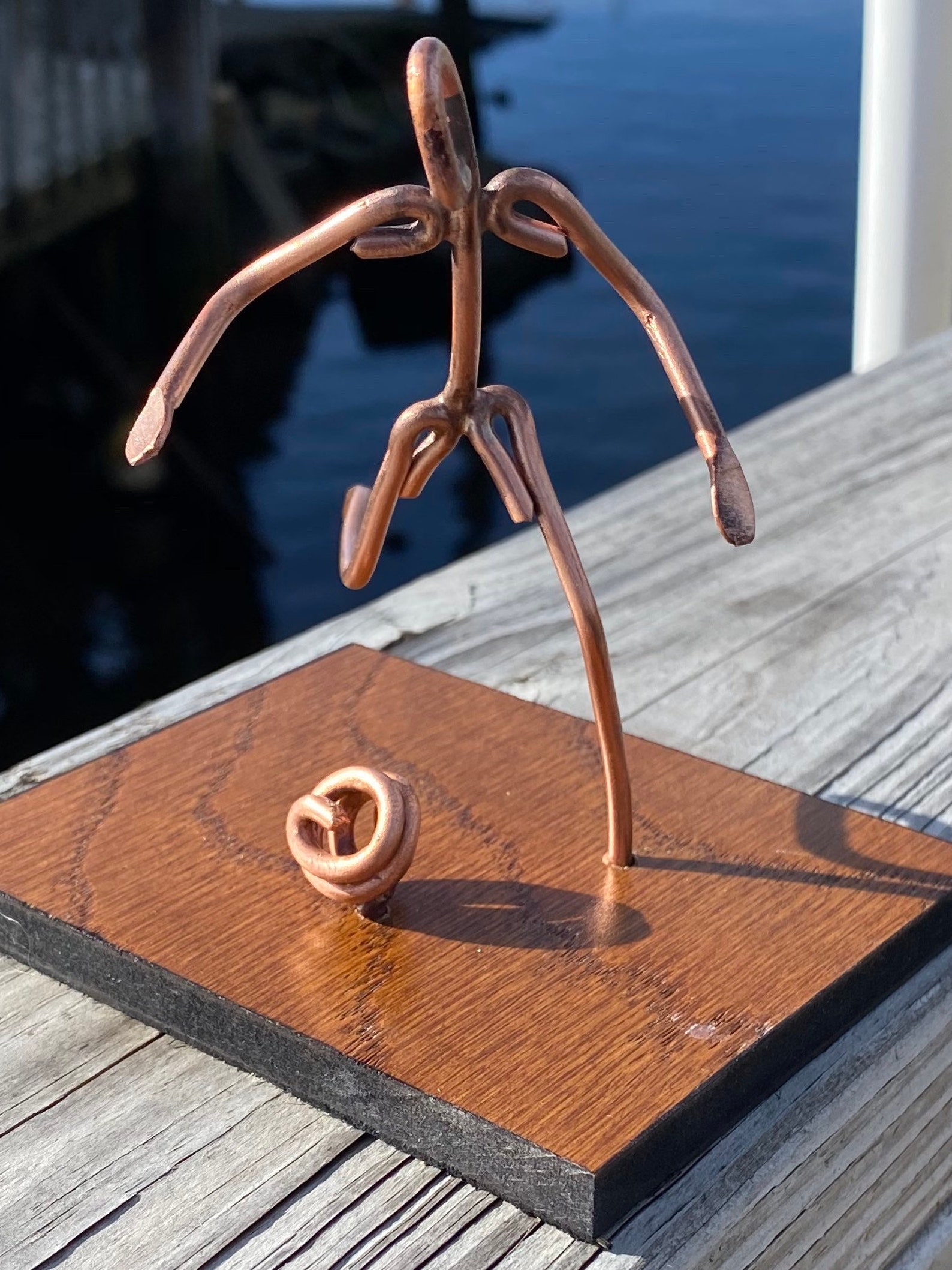 Copper Art Figurine of a soccer player - Image 4