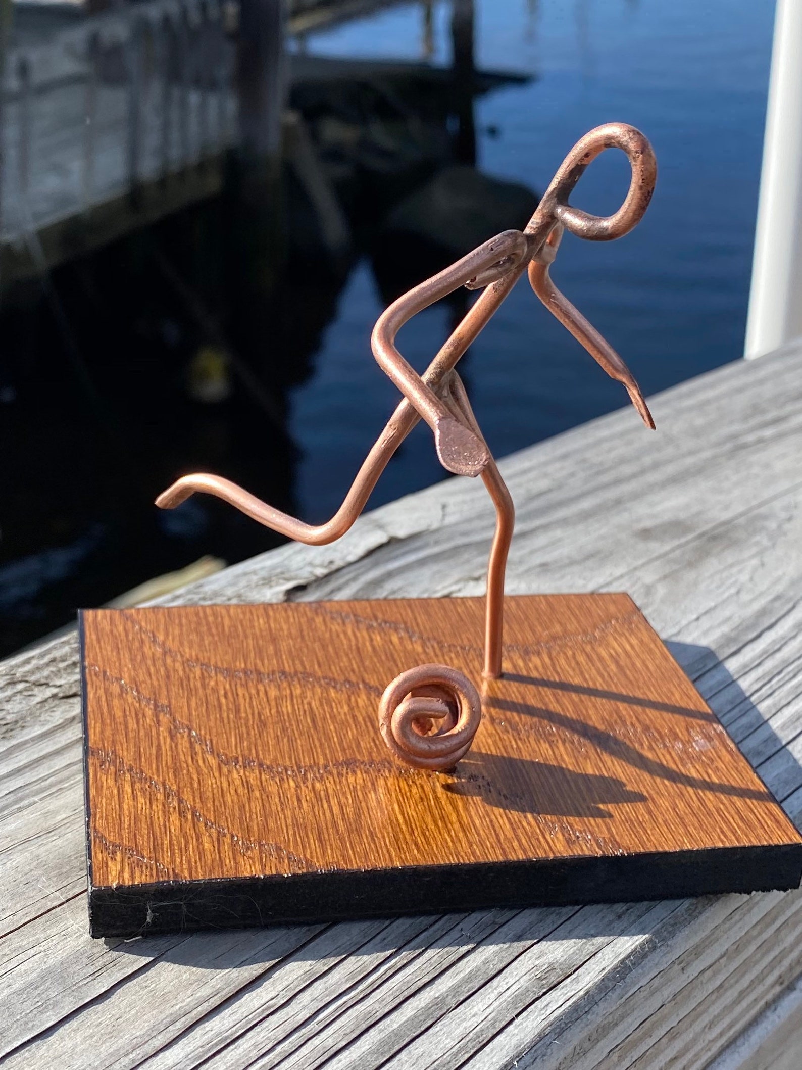 Copper Art Figurine of a soccer player