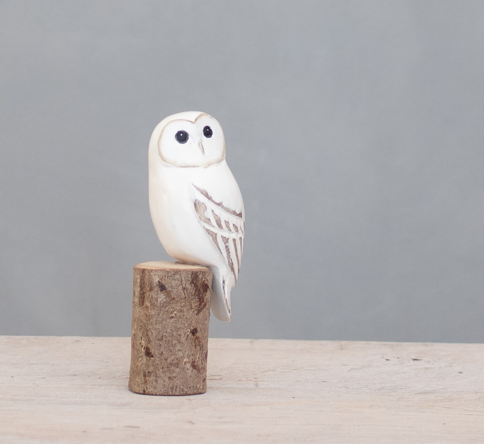 Barn Owl, Mini - 5"H - Hand Carved, Wooden Bird