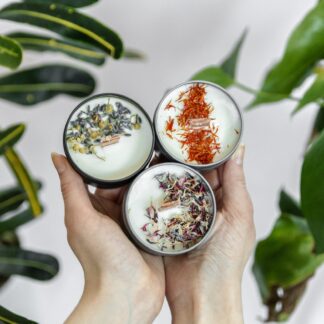 Trio Gift Box Of Natural Candles, Personal Care Gift, Aromatherapy Candle Set, Set Of 3 Soy Candles