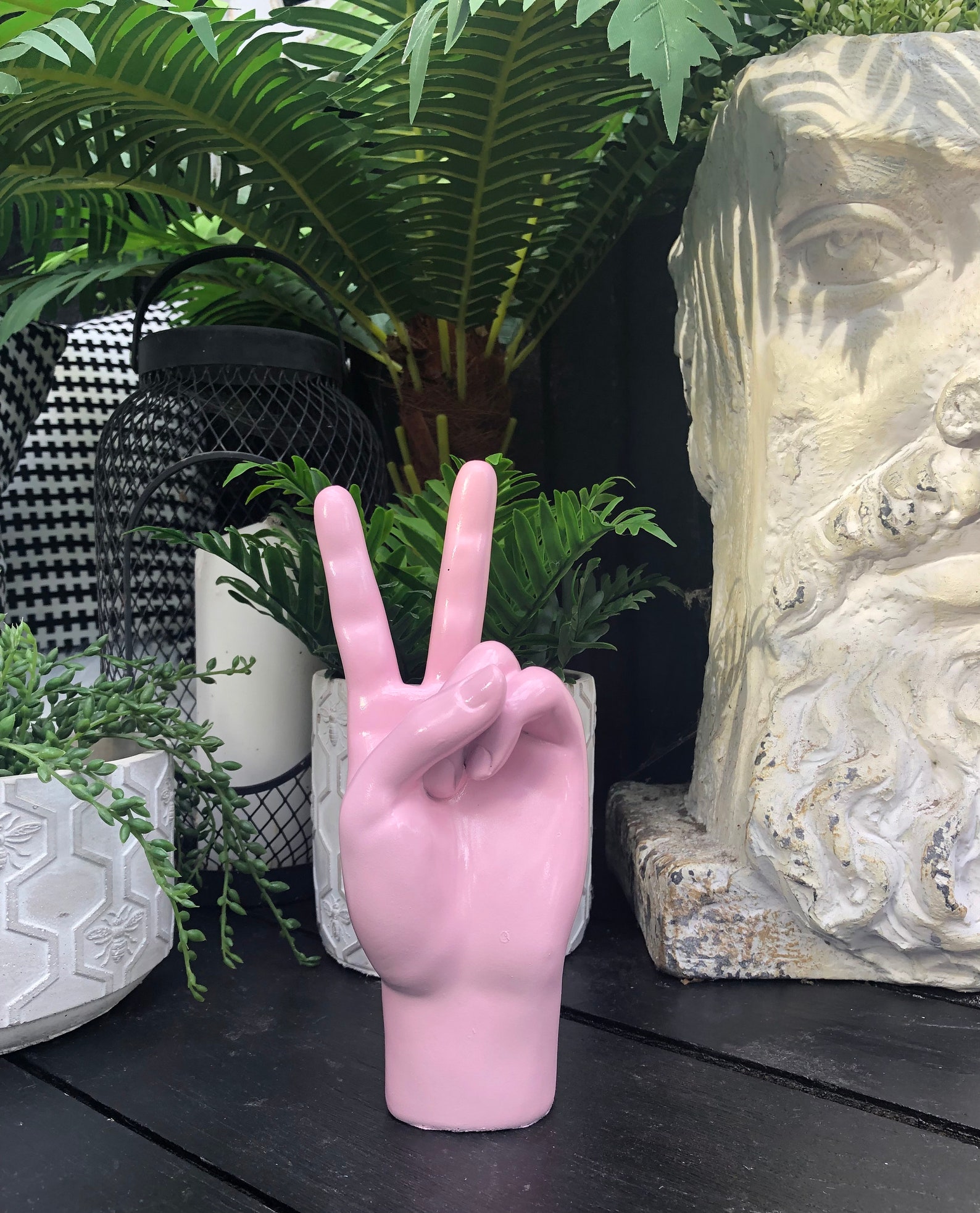 Quirky Peace Gesture Hand Sculptures - Image 2