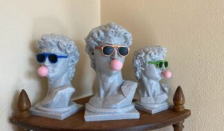 Michelangelo's David Bust With Custom Color Glasses & Gum