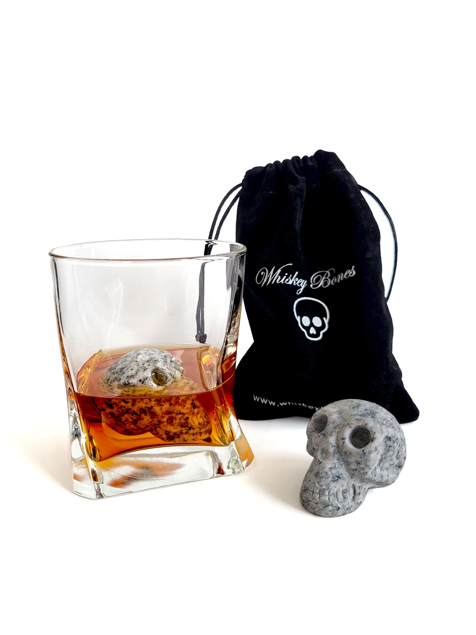 Set of 2 Skull Whiskey Stones, Whiskey Stone Gift Set