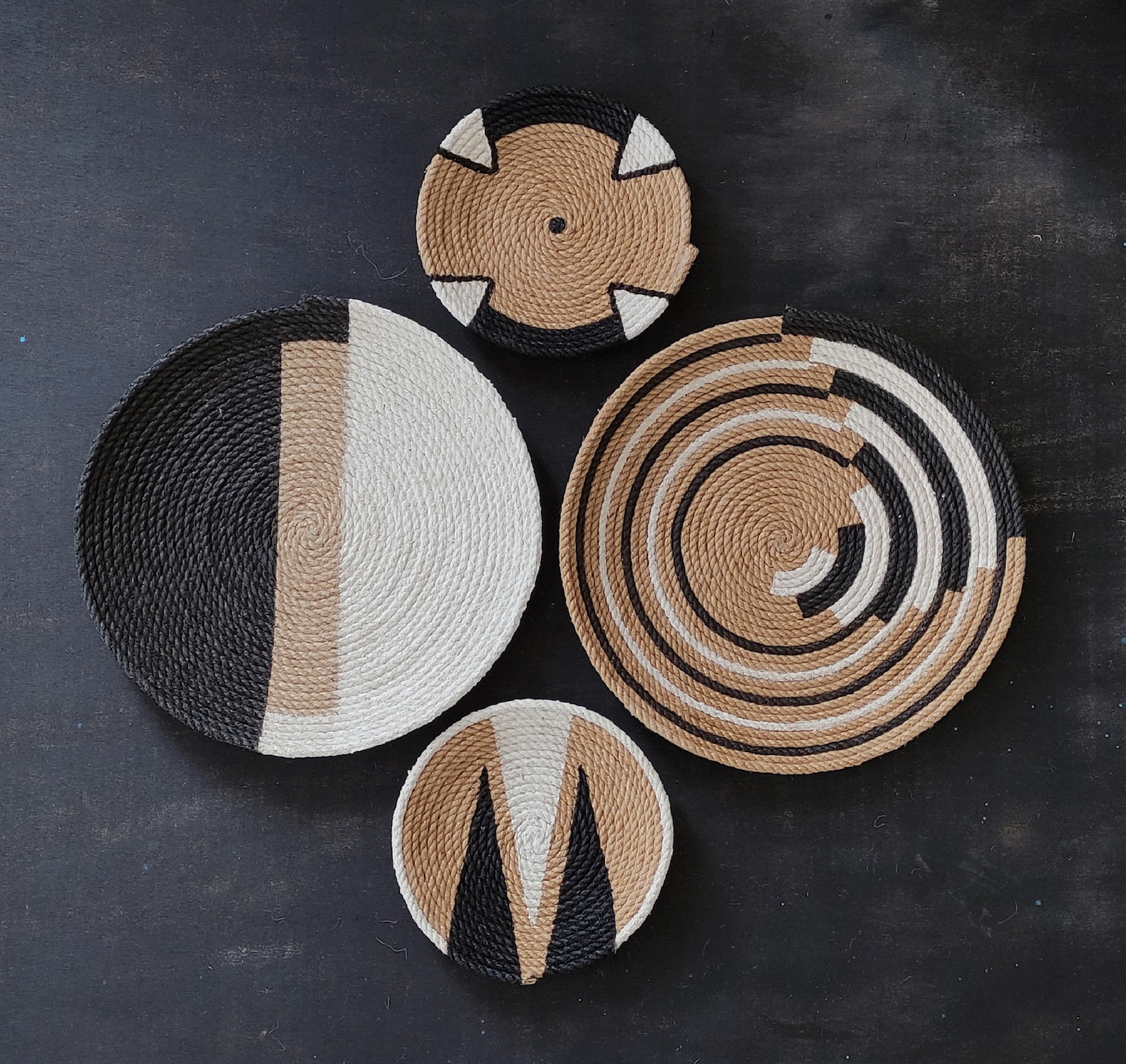 Set Of 4 African Wall Basket, Wall Basket Decor,African Wall Basket