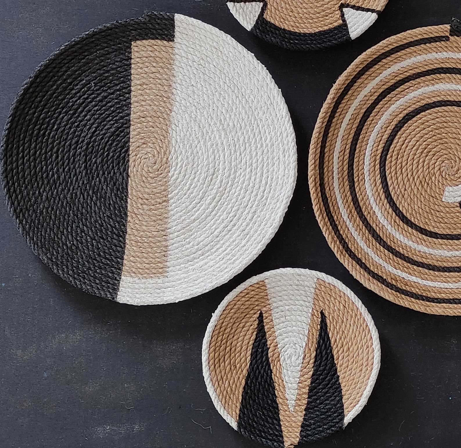 Set Of 4 African Wall Basket, Wall Basket Decor,African Wall Basket - Image 2