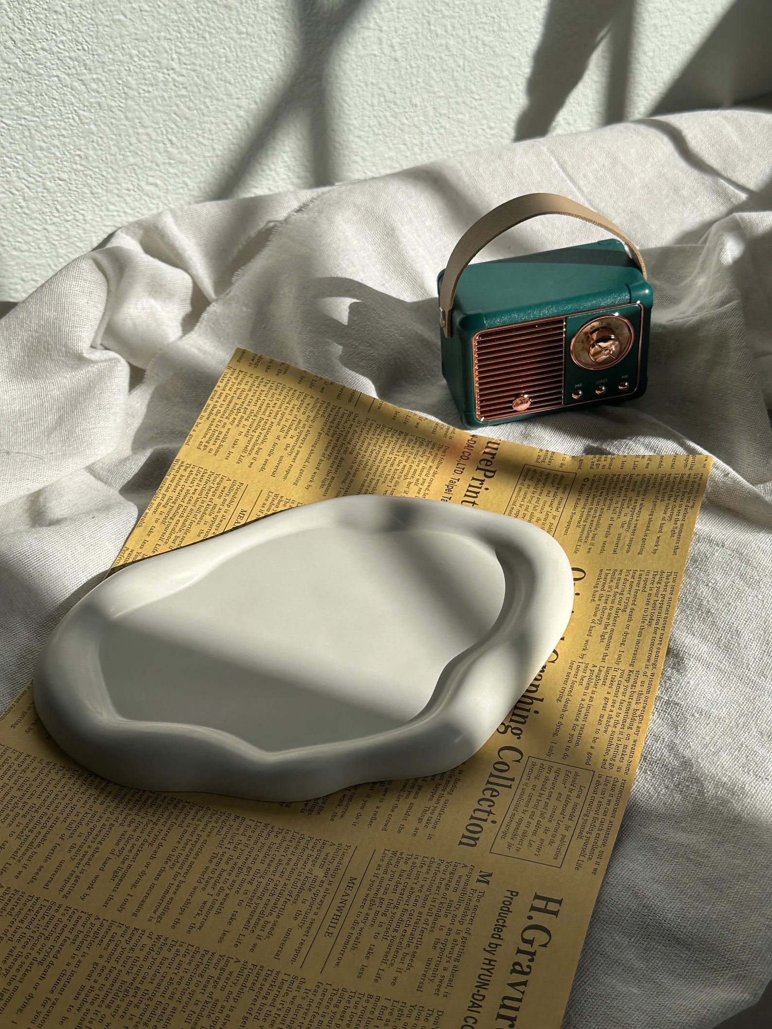 Cloud Irregular Concrete Tray, Coffee Table Tray, Large Round Trays, Decorative Table Tray, Jewelry Perfume Tray, Coffee Tray, cement tray - Image 2