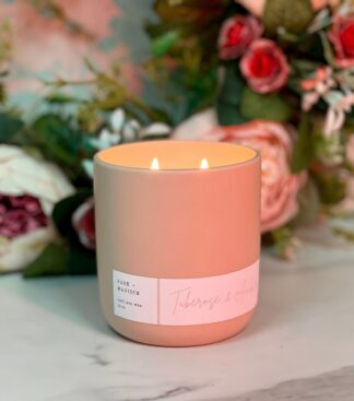 Tuberose & Amber Soy Candle, Ceramic Jar Candle