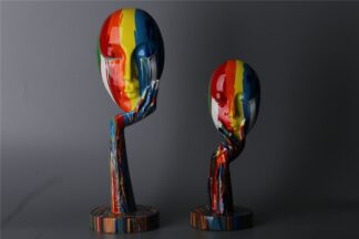 Imaginative Painted Woman Face Statue