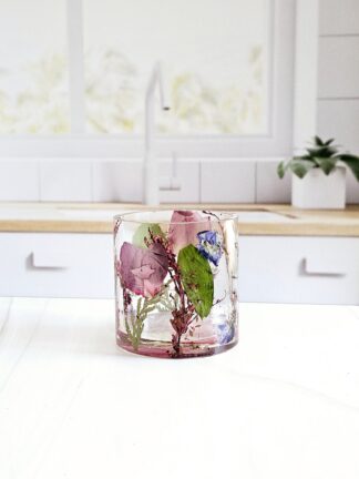 Preserved Flower Whiskey Glass