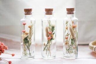 Dried Flower Apothecary Jars, Botanical Glass Vials
