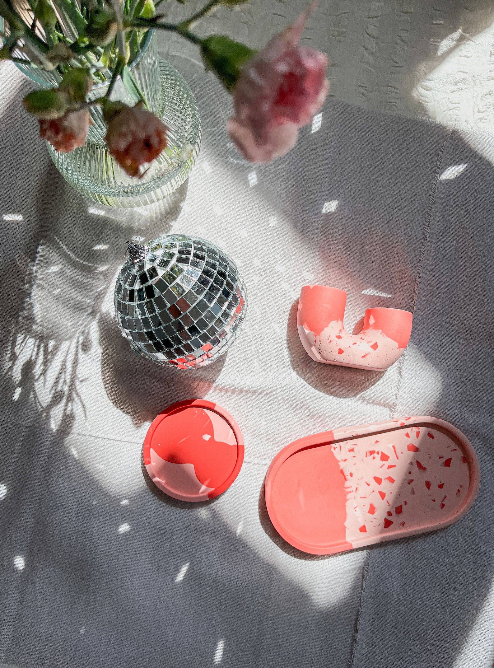 Terrazzo Set, Candleholder, Candle Plate - Image 3