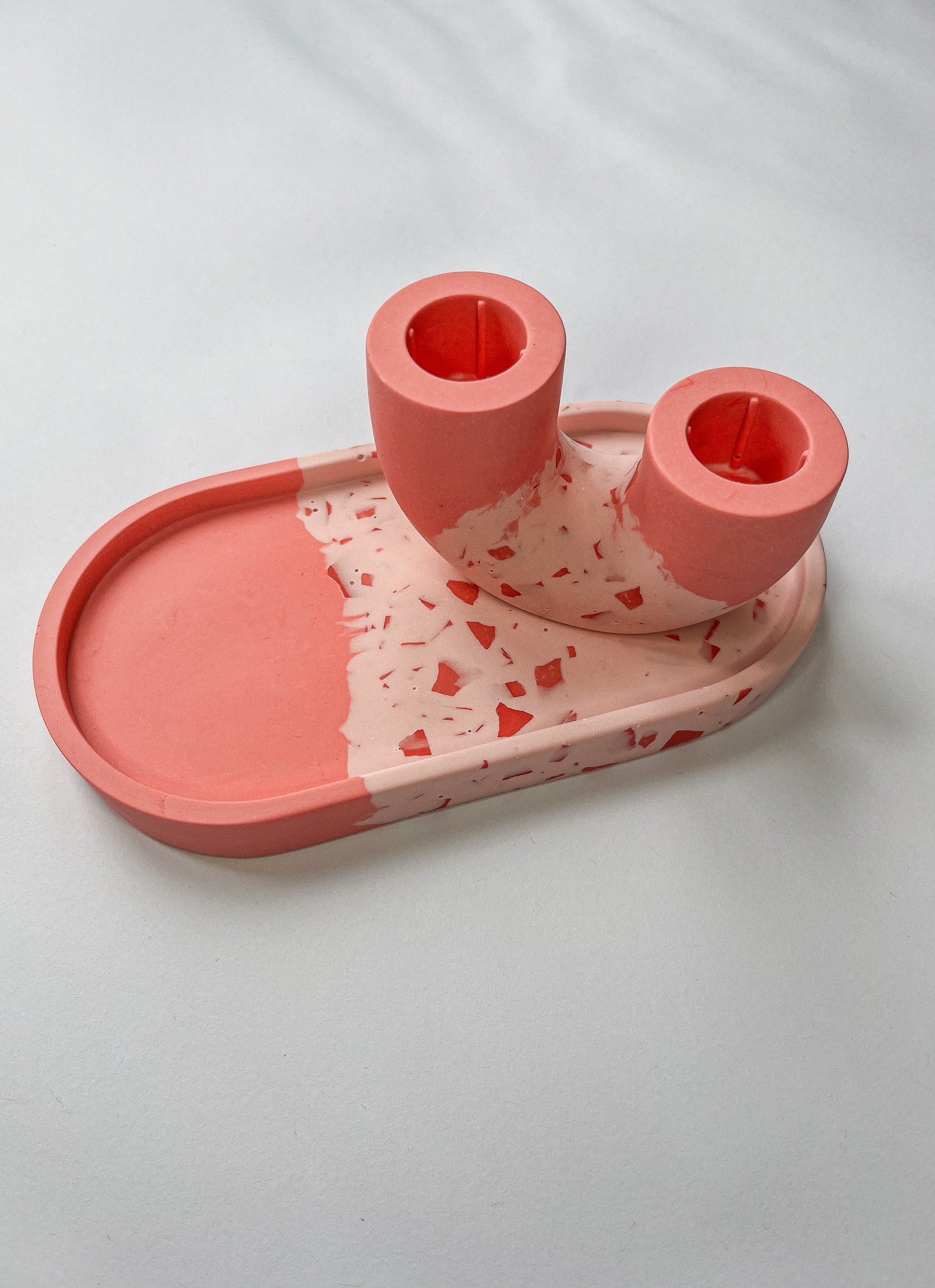 Terrazzo Set, Candleholder, Candle Plate - Image 4