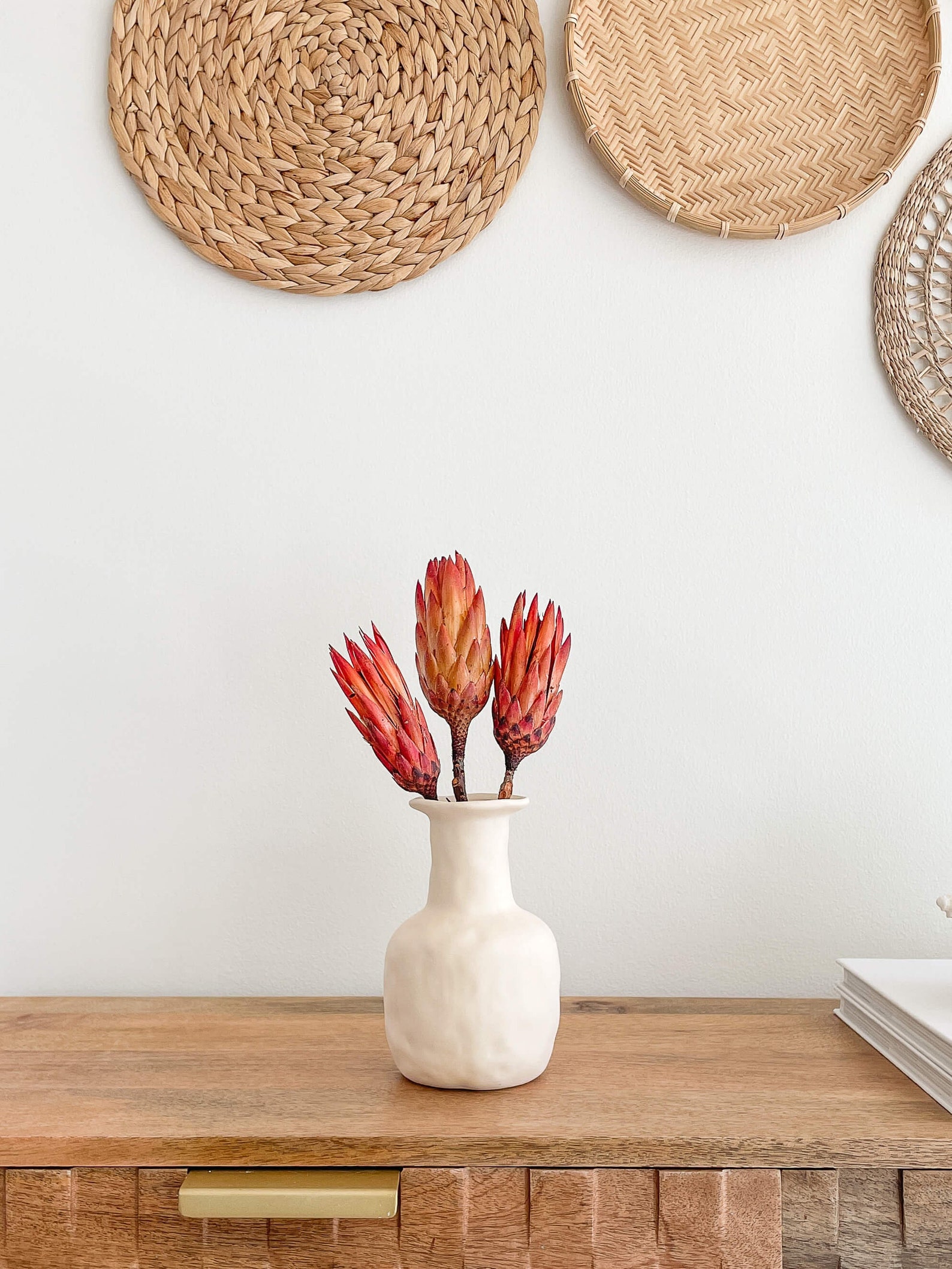 Earthy Beige Boho Chic Vase, Minimalist Boho Vase, Housewarming Gift - Image 2