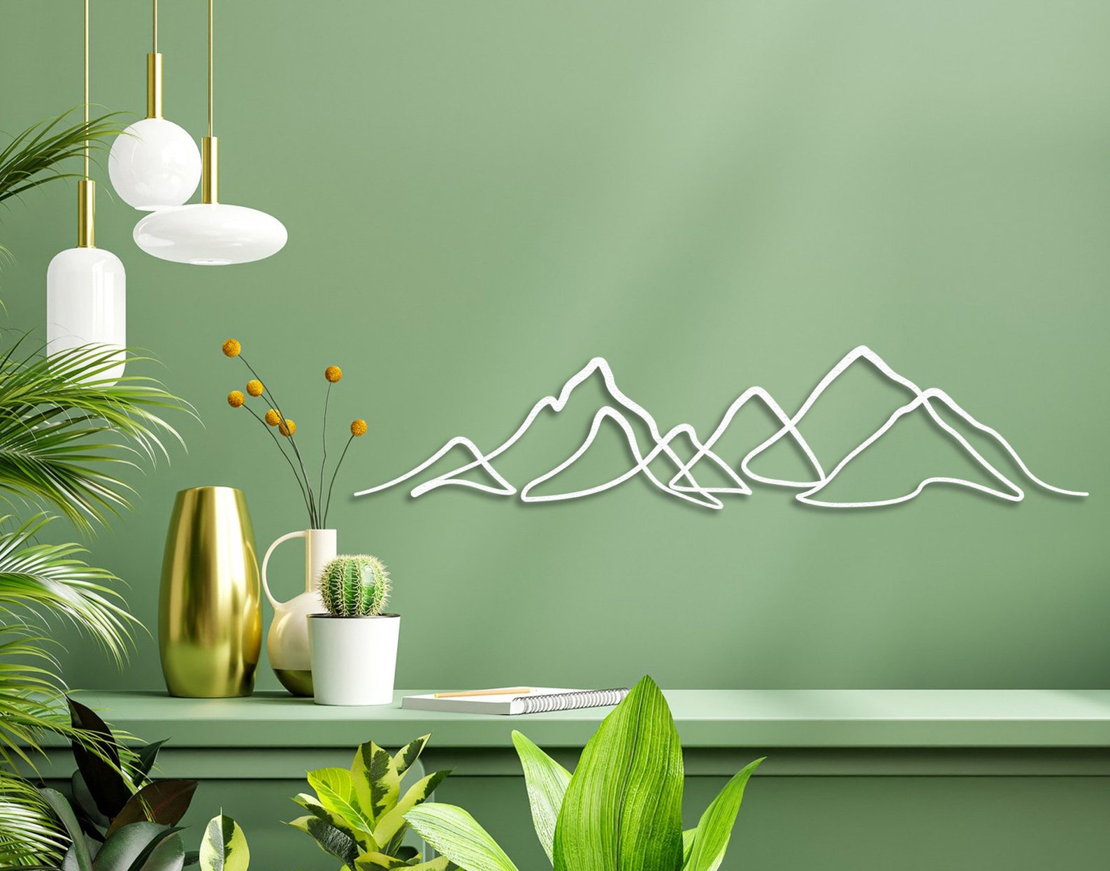 Minimalist Mountain Wall Decor Metal Line Art Home Gifts - Image 2