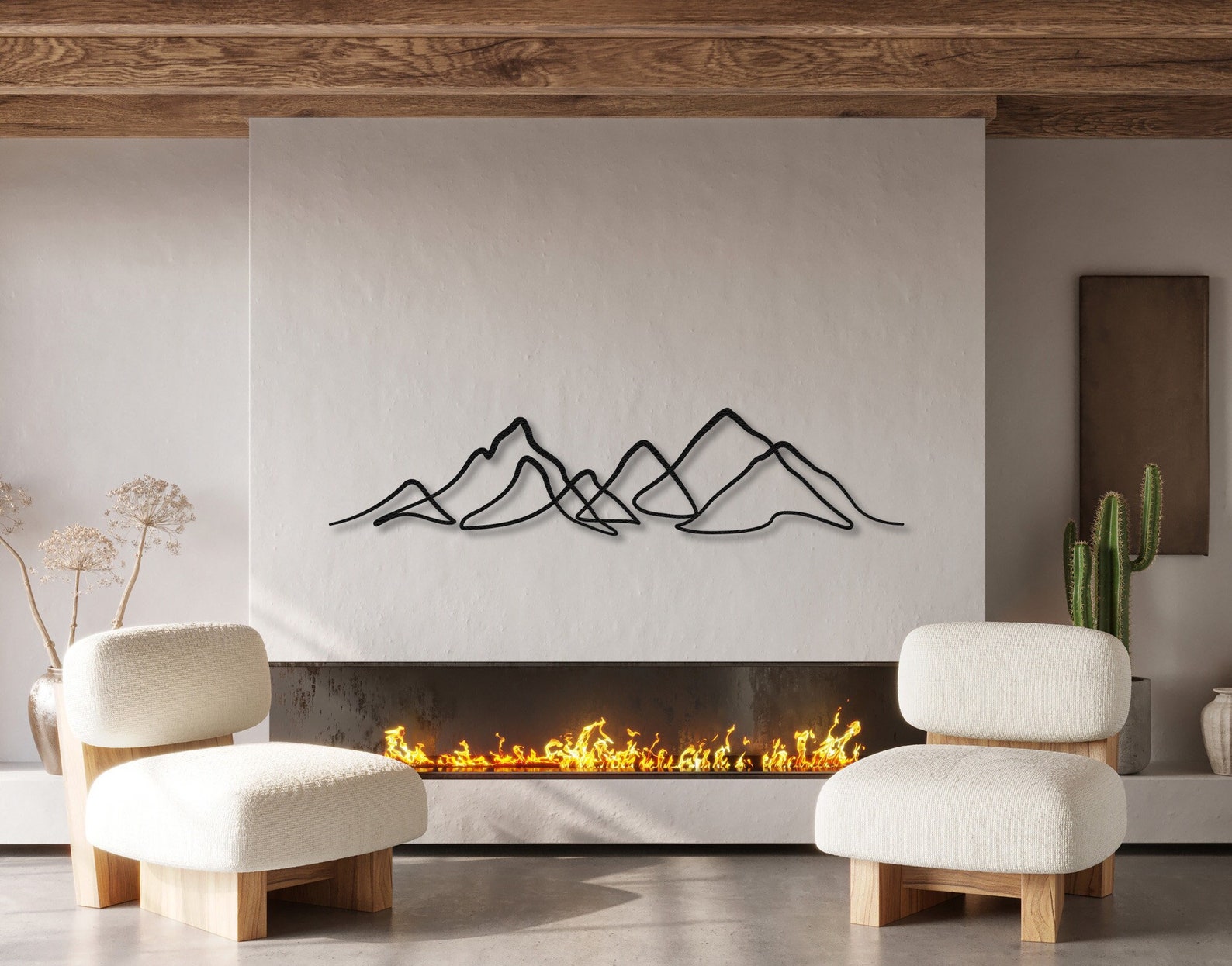 Minimalist Mountain Wall Decor Metal Line Art Home Gifts