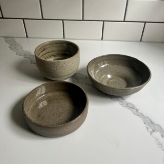 Natural Stoneware Bowl Set Raw Stoneware Bowl Set