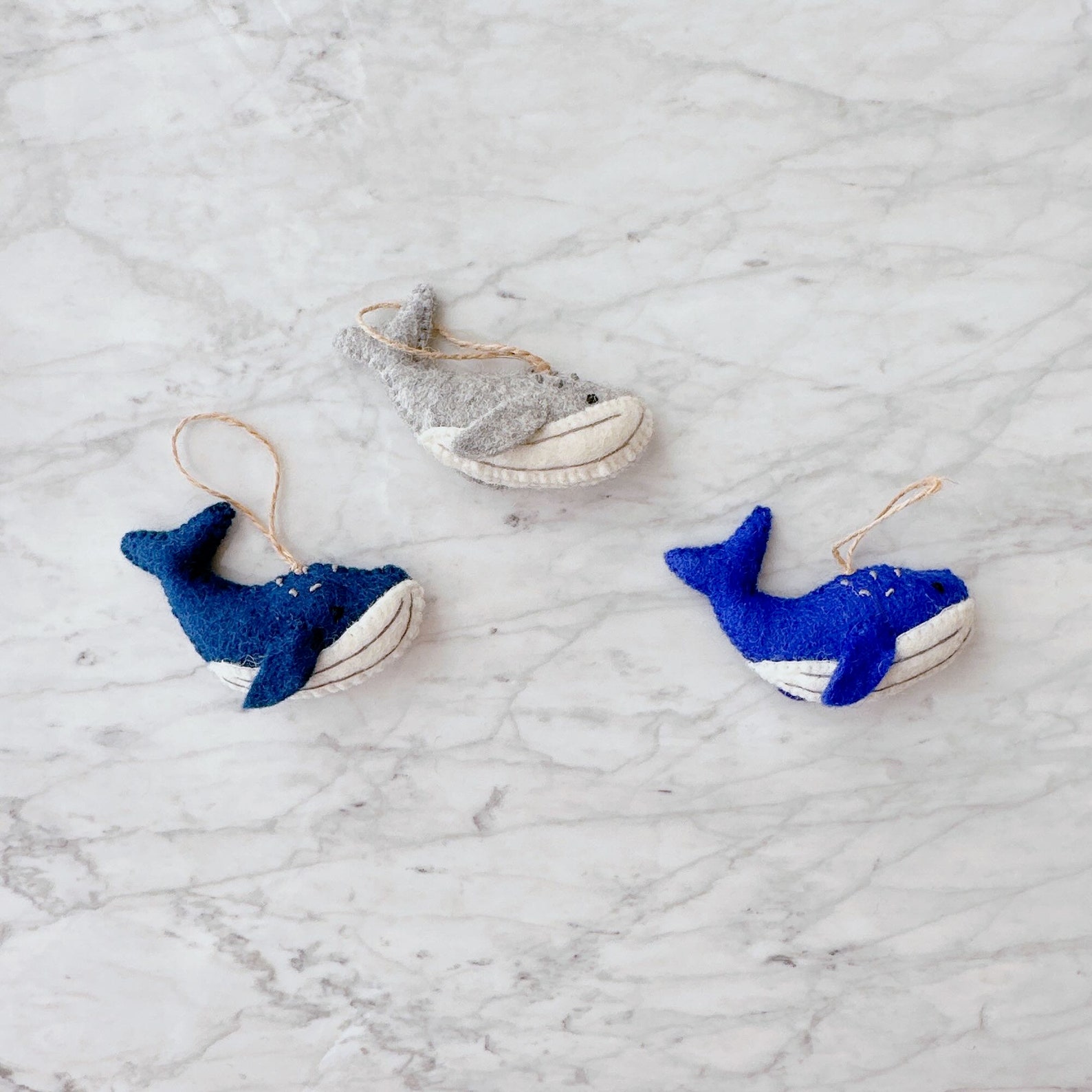 Felt Whale Ornament, Humpback Whale Christmas ornament - Image 4