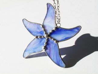 Purple/Pink/Blue Mixed Starfish Stained Glass Suncatcher