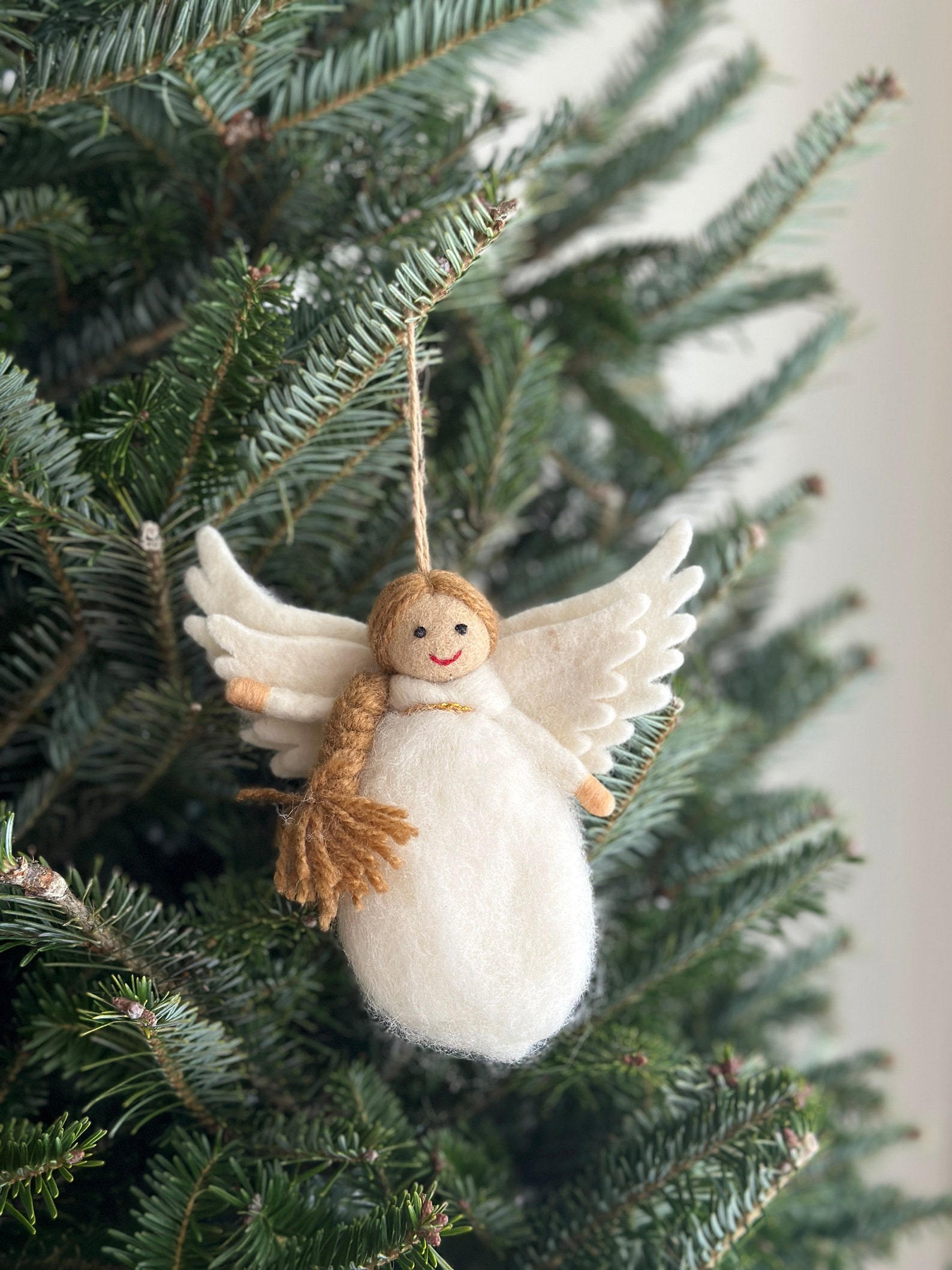 Felt Angel Christmas Ornament, Needle Felted Ornament - Image 3