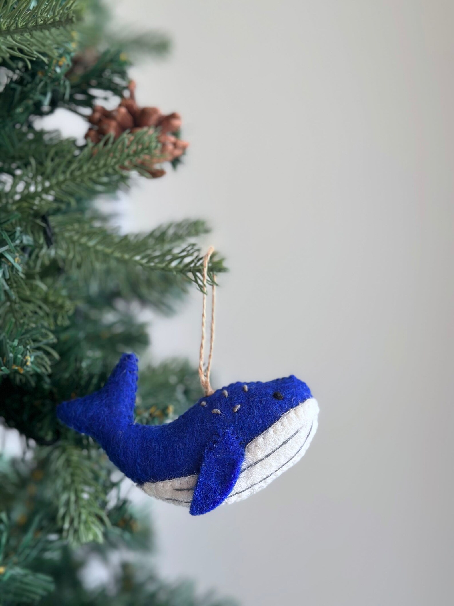 Felt Whale Ornament, Humpback Whale Christmas ornament - Image 3