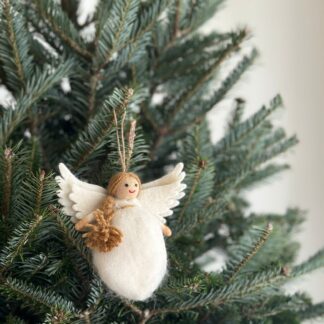 Felt Angel Christmas Ornament, Needle Felted Ornament