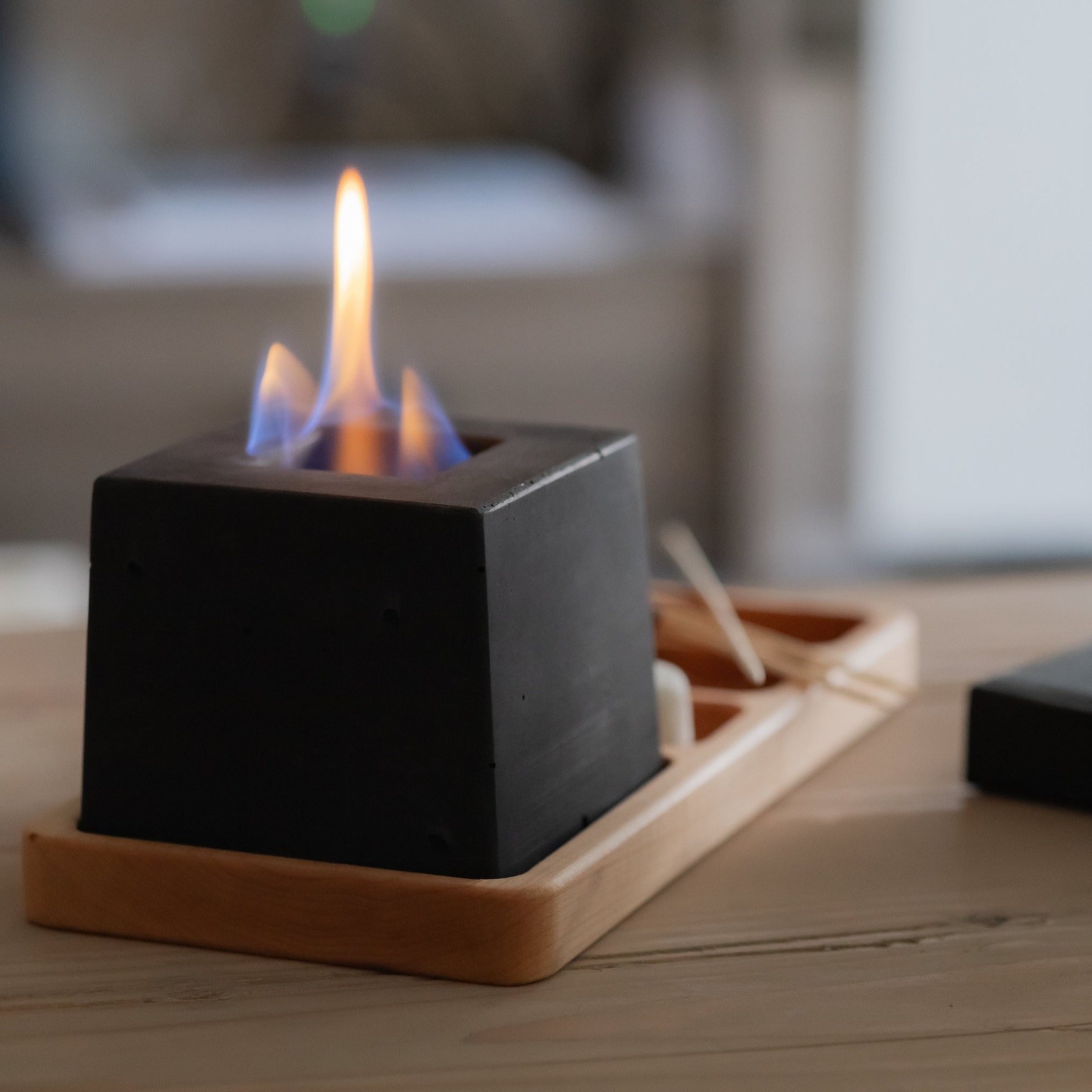 Black Tabletop Indoor Fireplace Portable Outdoor Decoration - Image 3