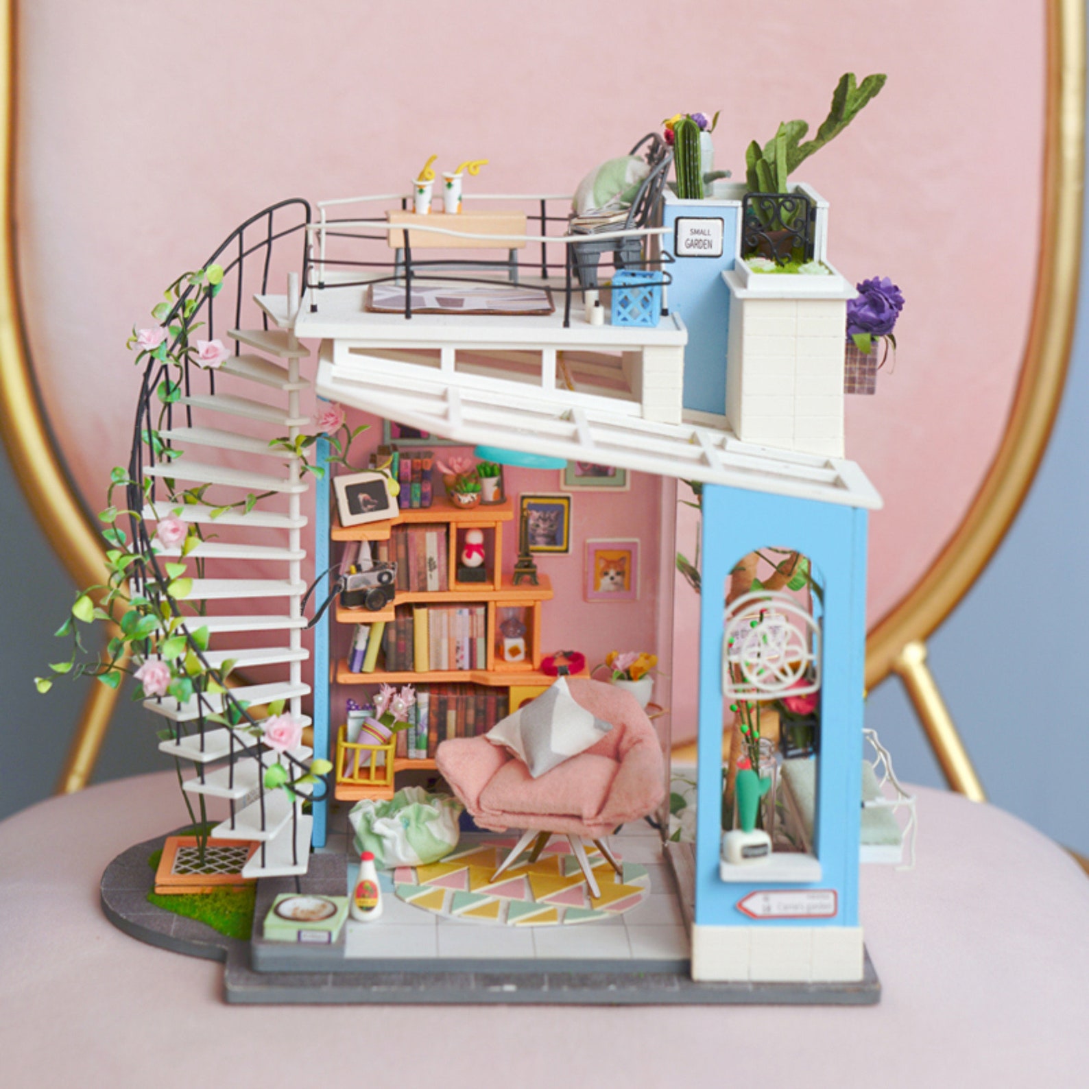 DIY Miniature Rooftop Bedroom Kit: Dora's Loft (DG12) by Hands Craft - Image 2