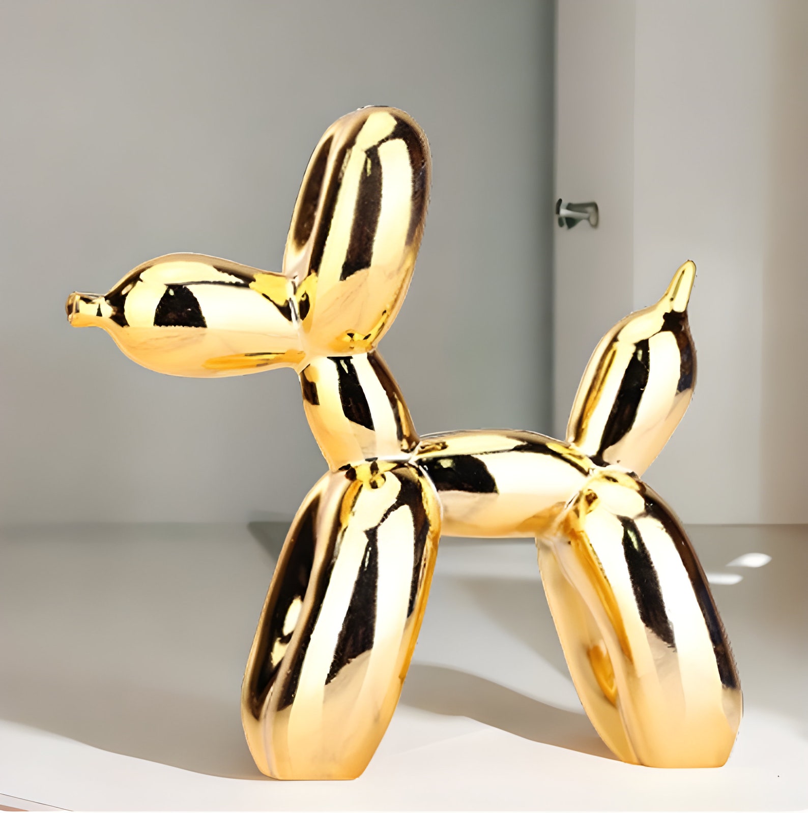 Green Resin Balloon Dog Desk Sculpture, Metallic Desk Décor - Image 5
