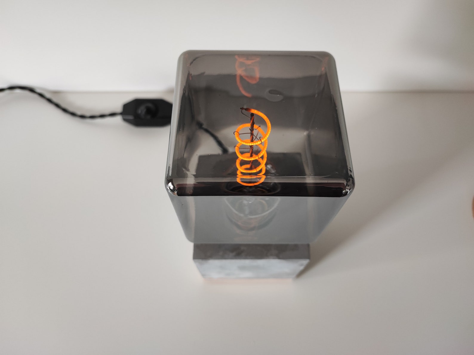 Black Concrete Lamp Desk Lamp, Bedside Lamp Decor - Image 2