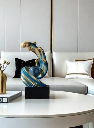 Blue Modern Luxury Crystal Ball Sculptures Home