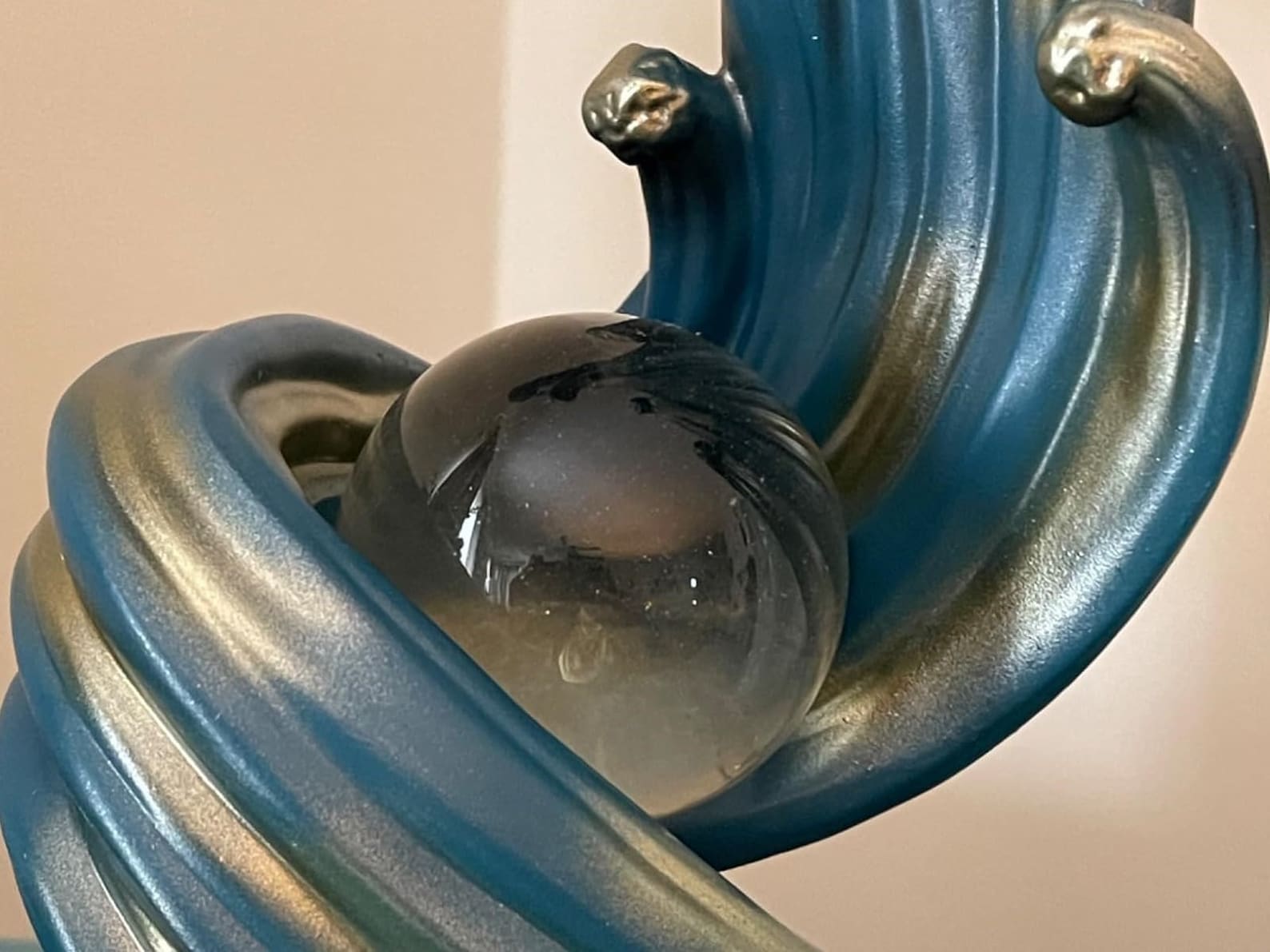 Blue Modern Luxury Crystal Ball Sculptures Home - Image 3