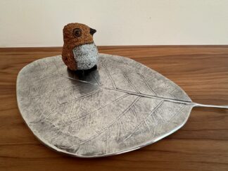 Vintage Michael Aram Sivered Metal Botanical Large leaf Tray 15" x 10"