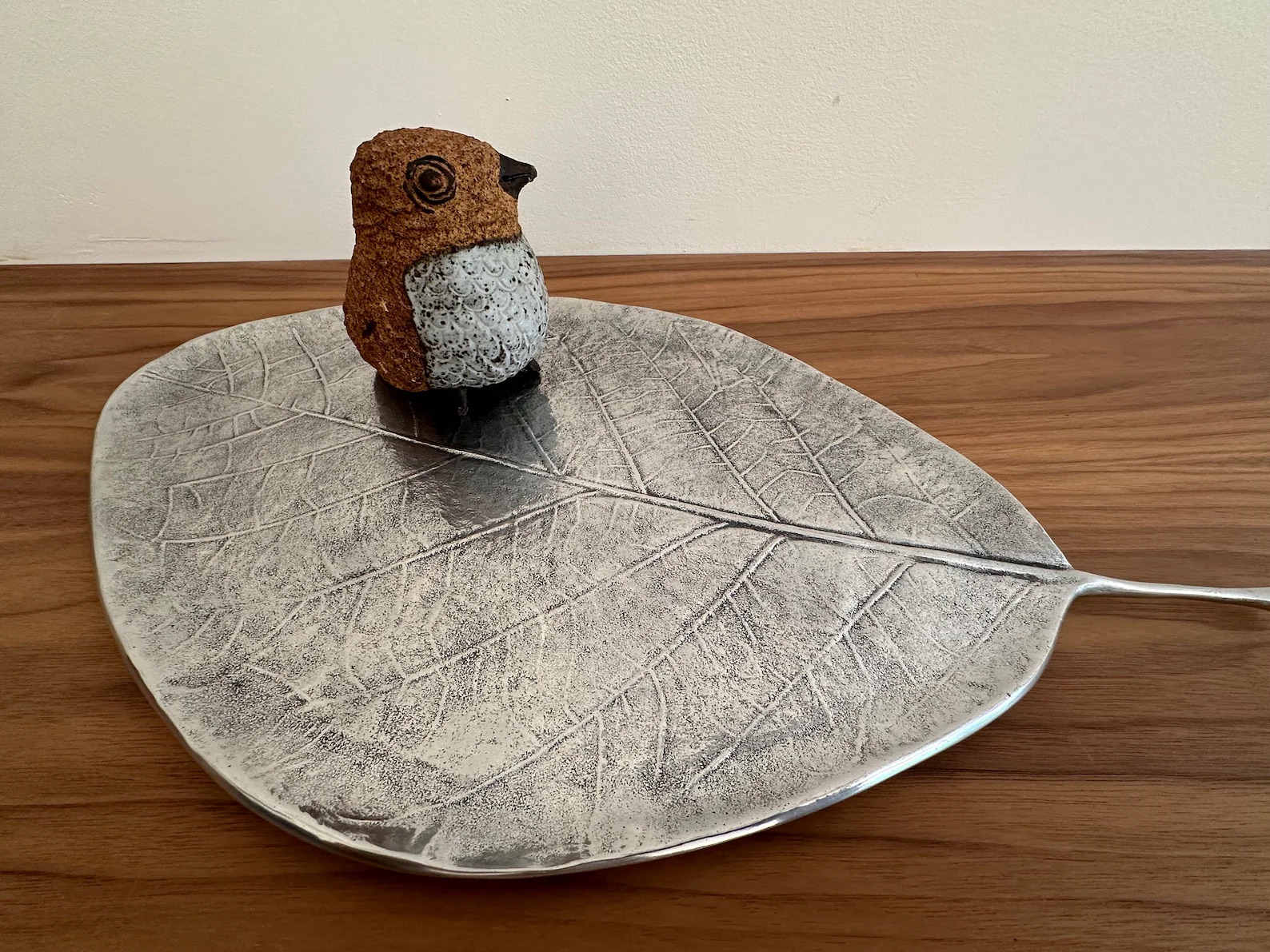 Vintage Michael Aram Sivered Metal Botanical Large leaf Tray 15" x 10"