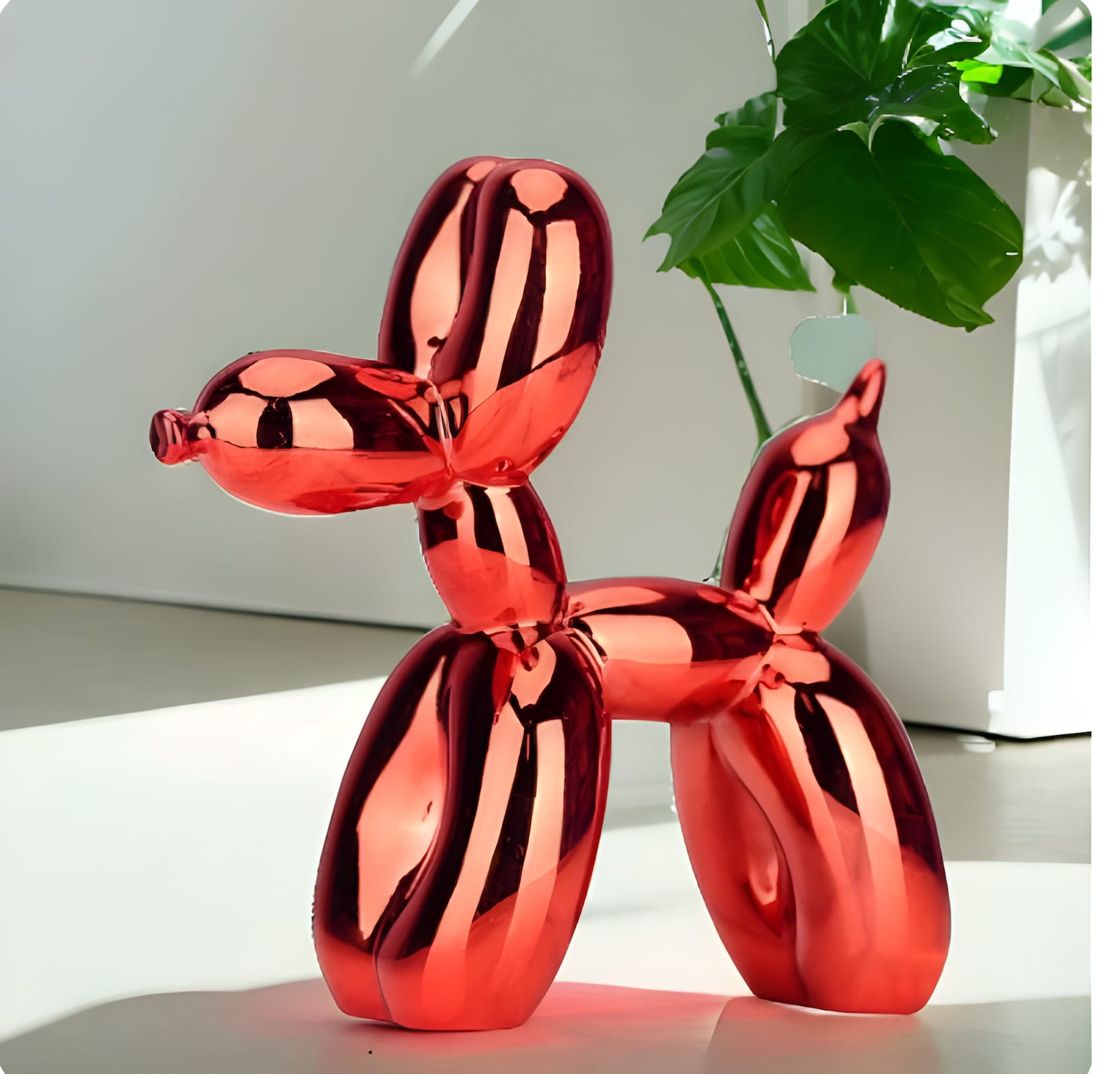 Green Resin Balloon Dog Desk Sculpture, Metallic Desk Décor - Image 2