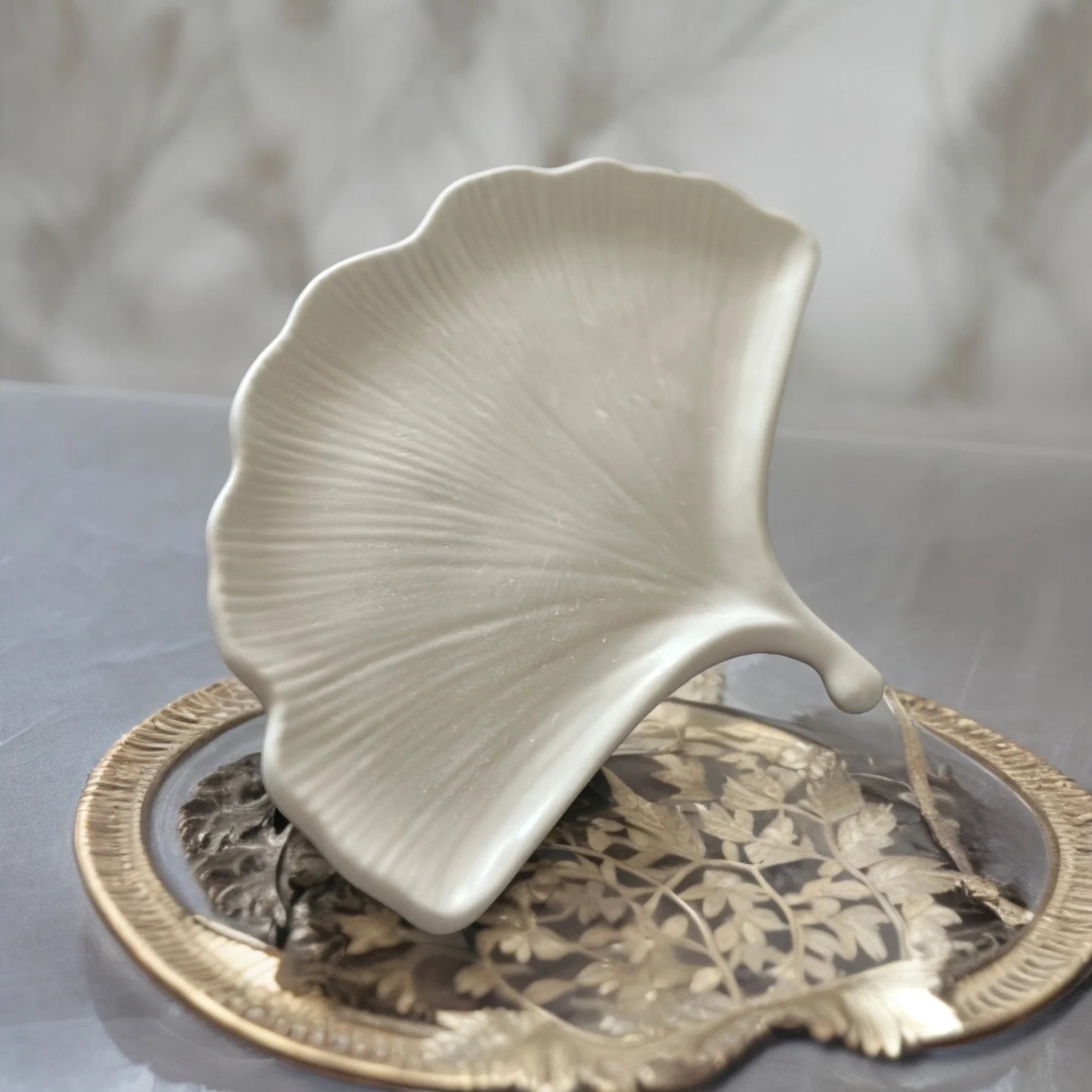 Jewelry Tray, Ginkgo Leaf Dish, Handmade Tray