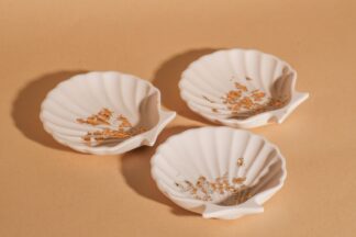 Mini Seashell Tray, Unique Gift For Her, Gold Jewelry Tray