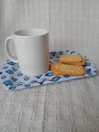 Elegant Metal Tray with Evil Eye Design for Protection and Style