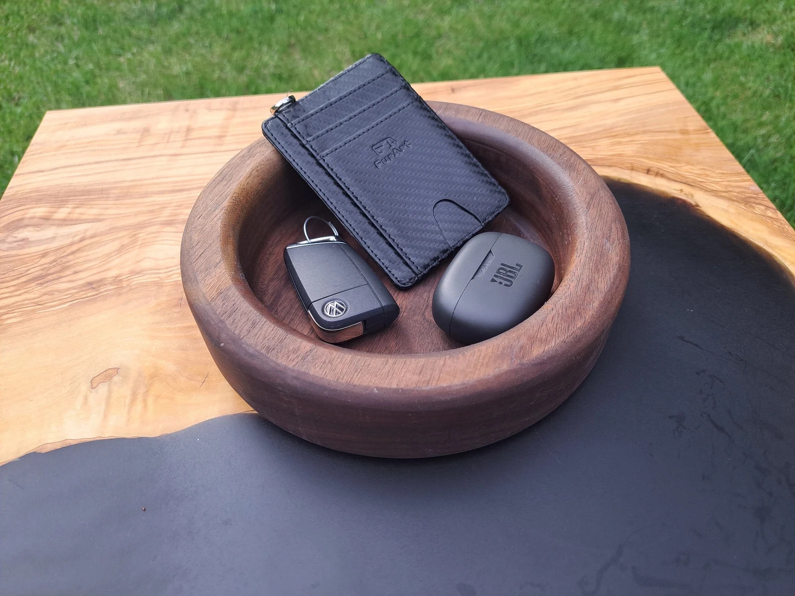 8" Walnut Catch-all Tray | Walnut Bowl | Round Wooden Tray - Image 2