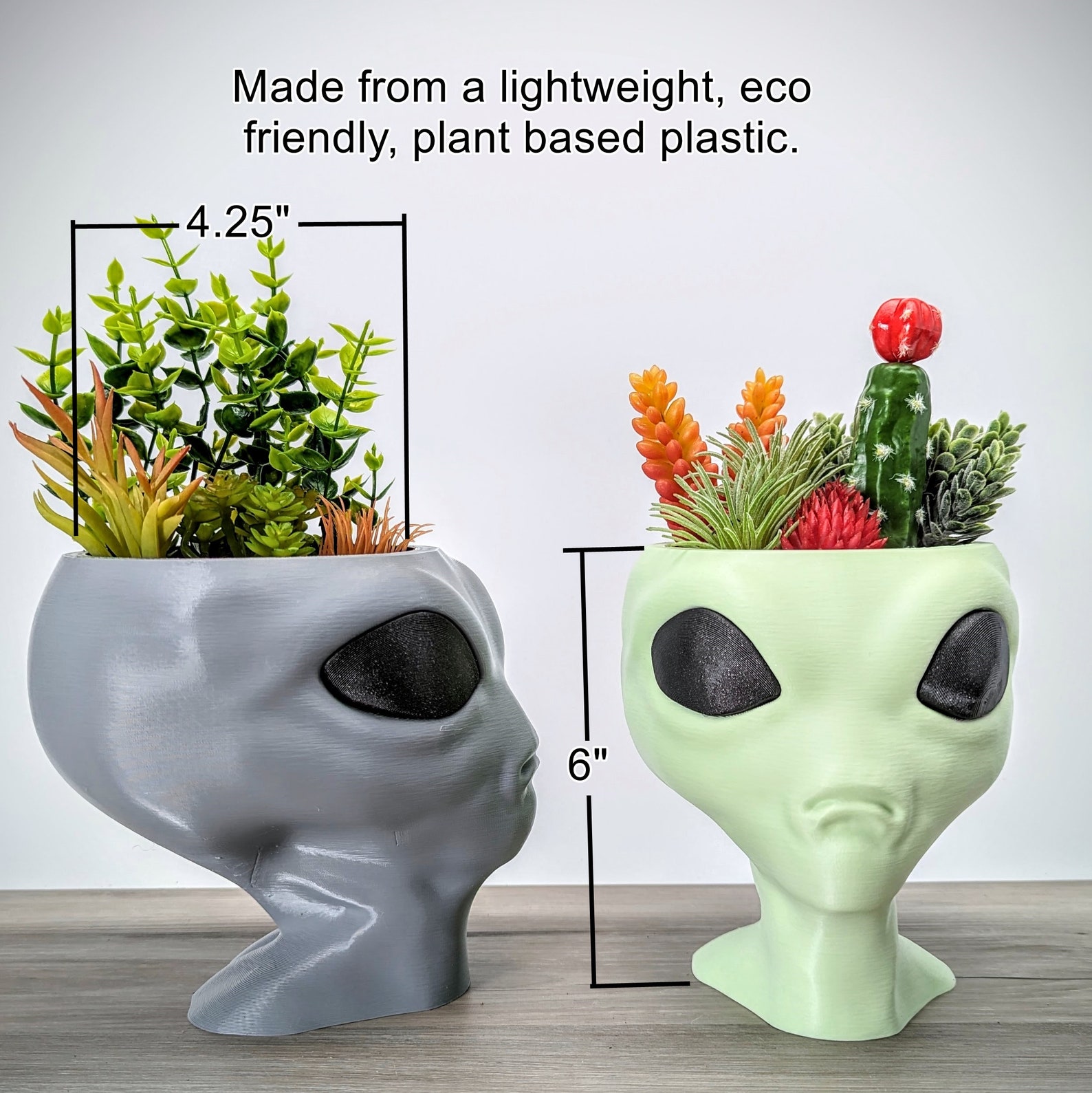 Alien Planter Alien Bust Plant Pot Scifi Indoor Planters - Image 2
