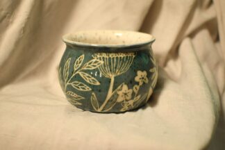 Floral Sgraffito Vase
