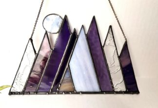 Purple Mountains Stained glass Sun catcher Home Decor