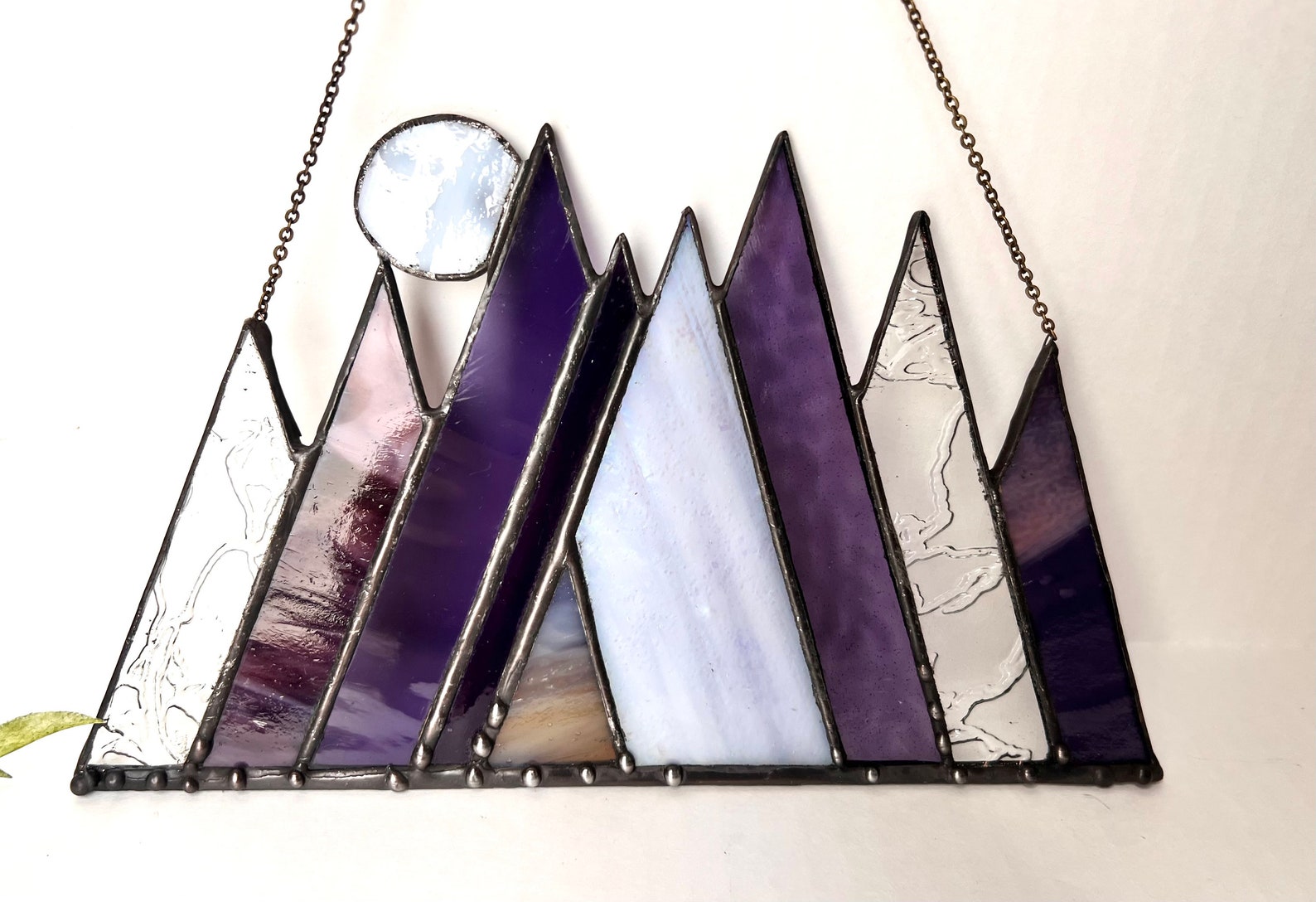 Purple Mountains Stained glass Sun catcher Home Decor