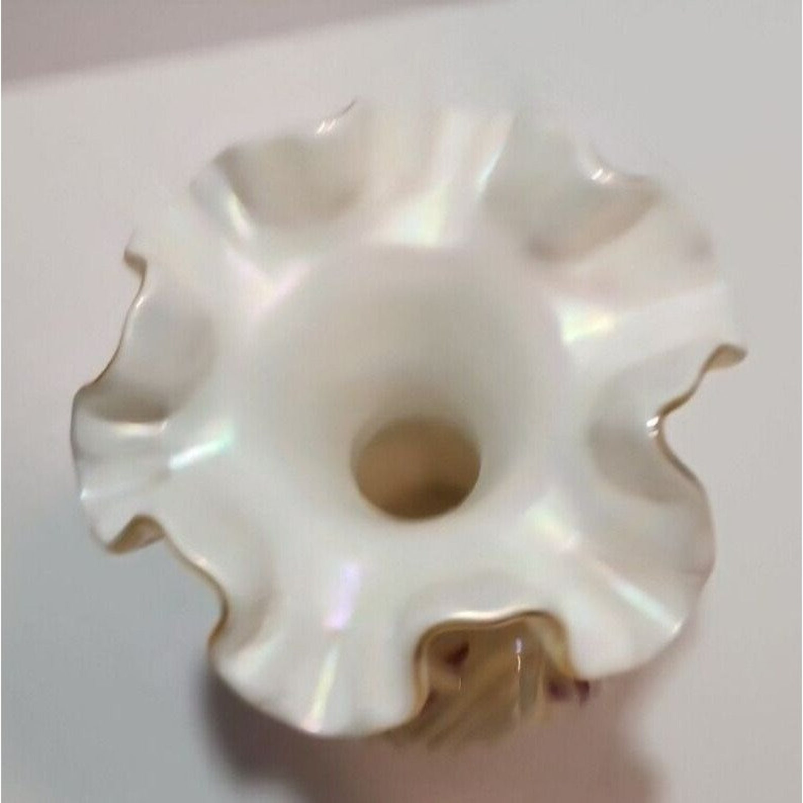 Vtg Fenton 1990's Gold Overlay Floral Melon Vase Handpainted by Angie Ankrom - Image 3