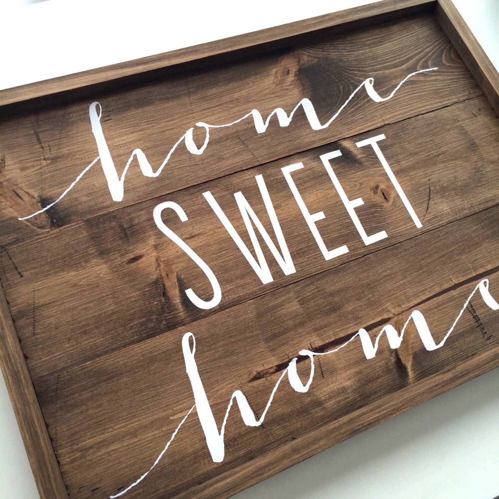 Home Sweet Home Sign, Rustic Wood Sign, Wood Decor - Image 2