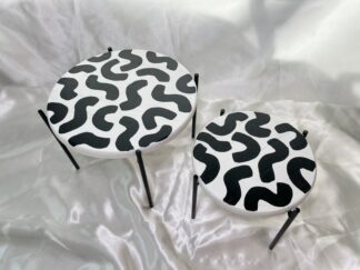 Funky Small Round Wooden Mini Table, Wood Plant Riser