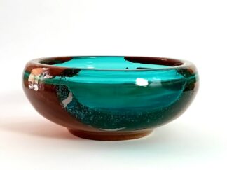 Coastal Harmony Fusion Bowl: A Blend of Blue Epoxy